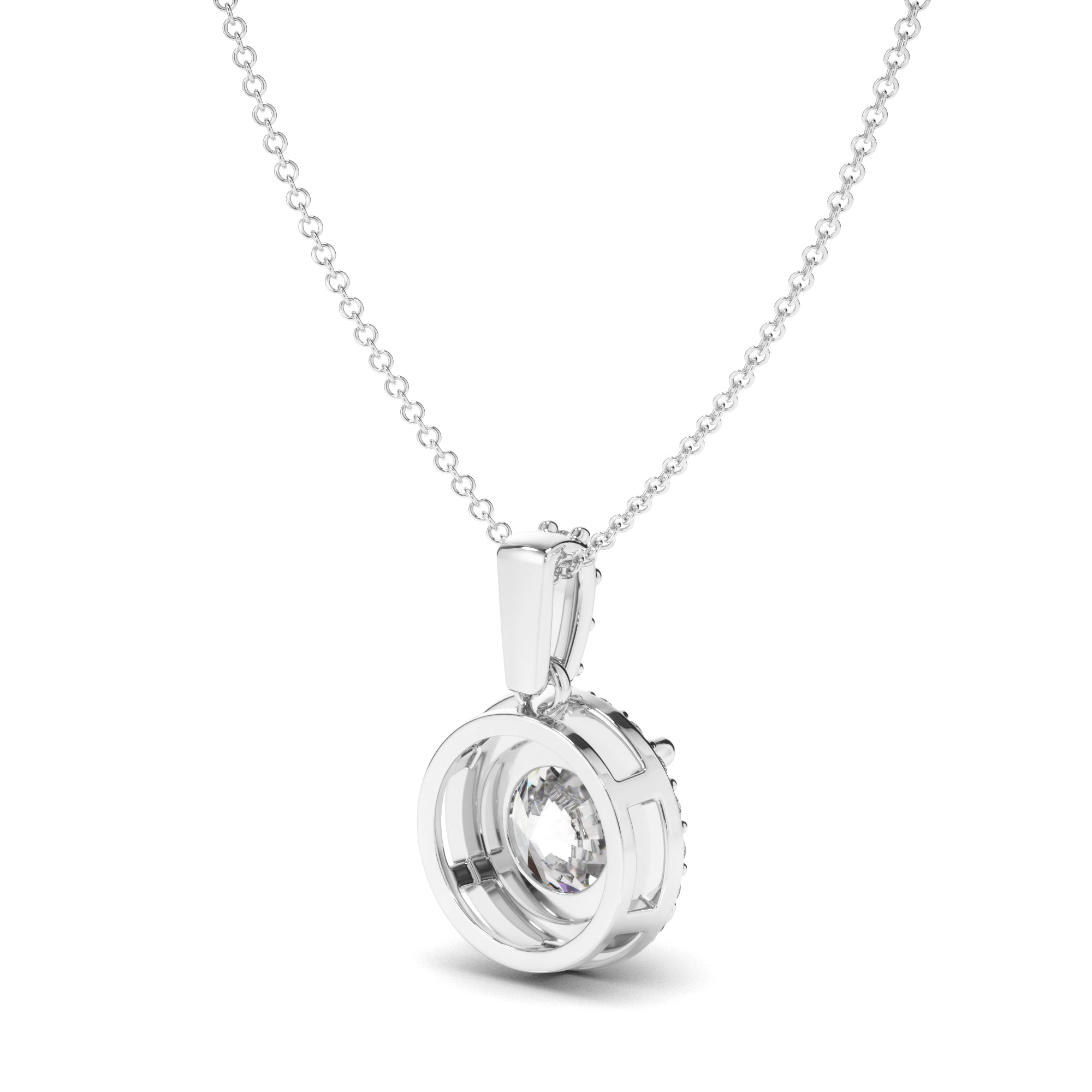 Round Brilliant Cut Diamond Halo Pendant
