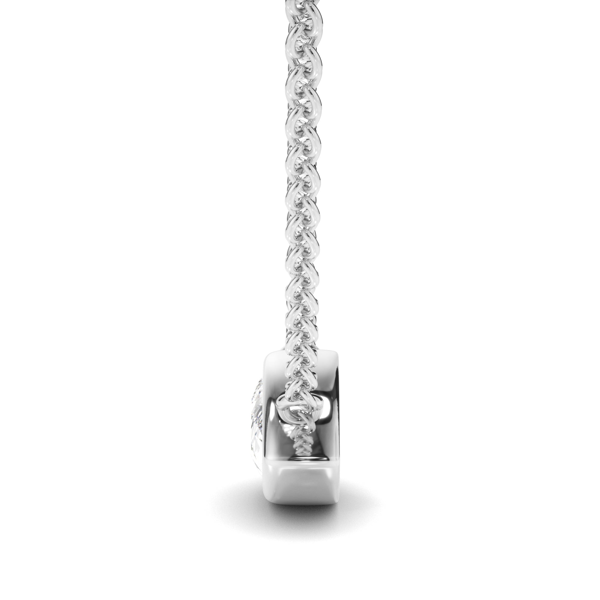 East West Pear Cut Diamond Bezel Set Necklet