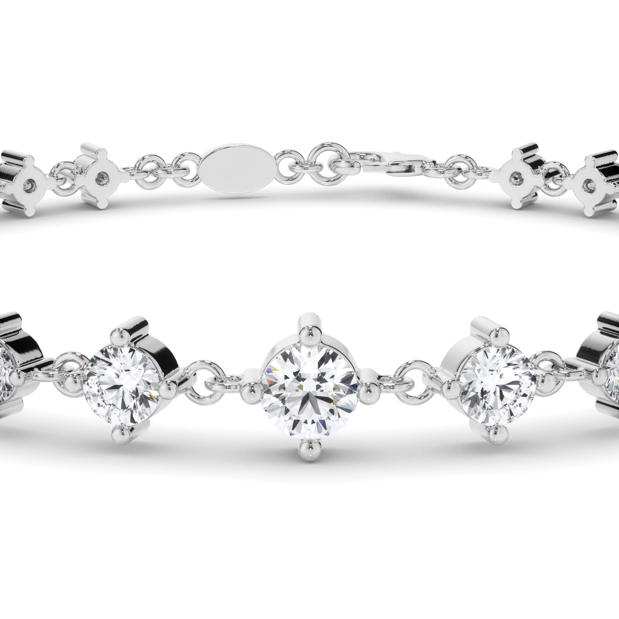 Round Brilliant Cut Laboratory Grown Diamond Tennis Bracelet