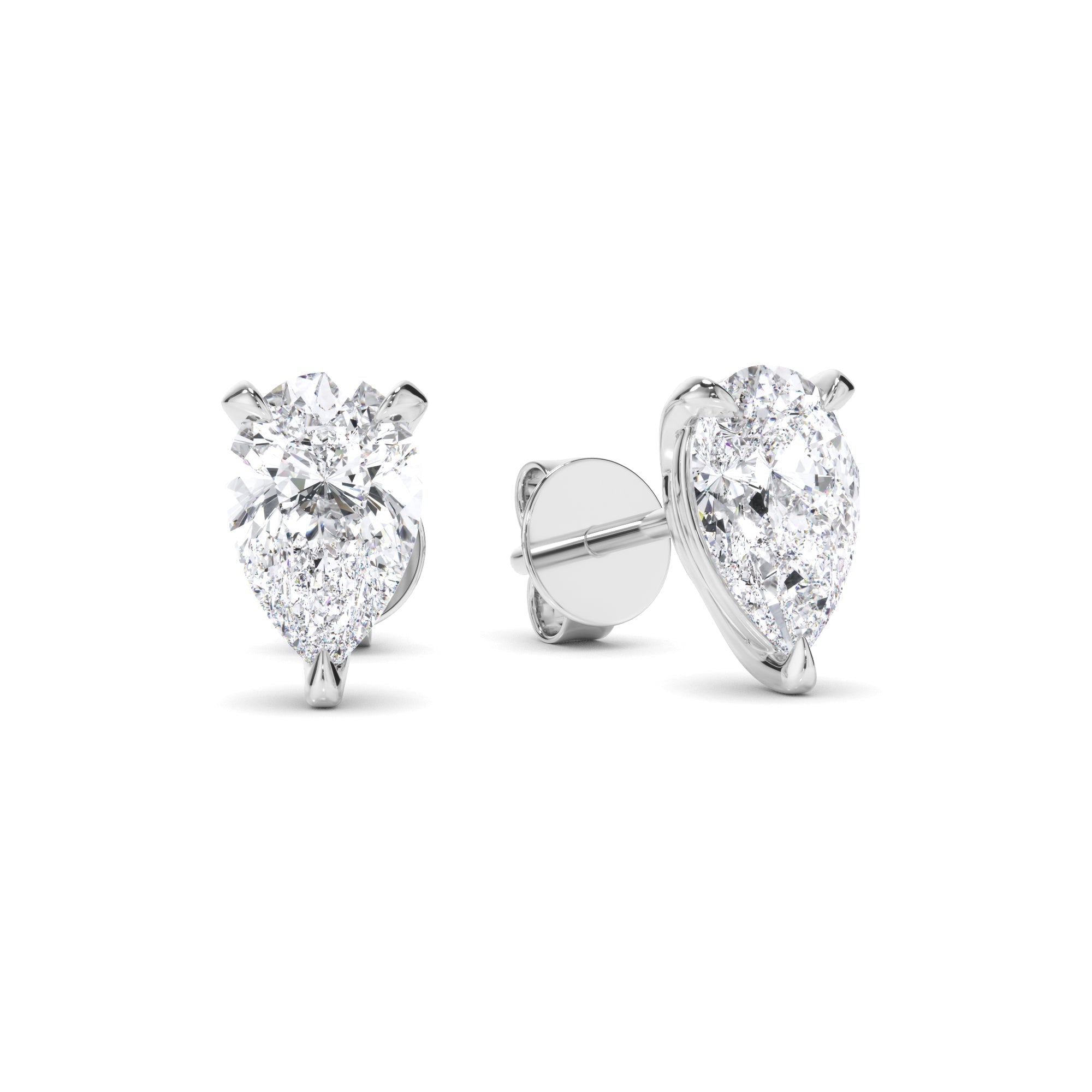 Pear Cut Diamond Stud Earrings