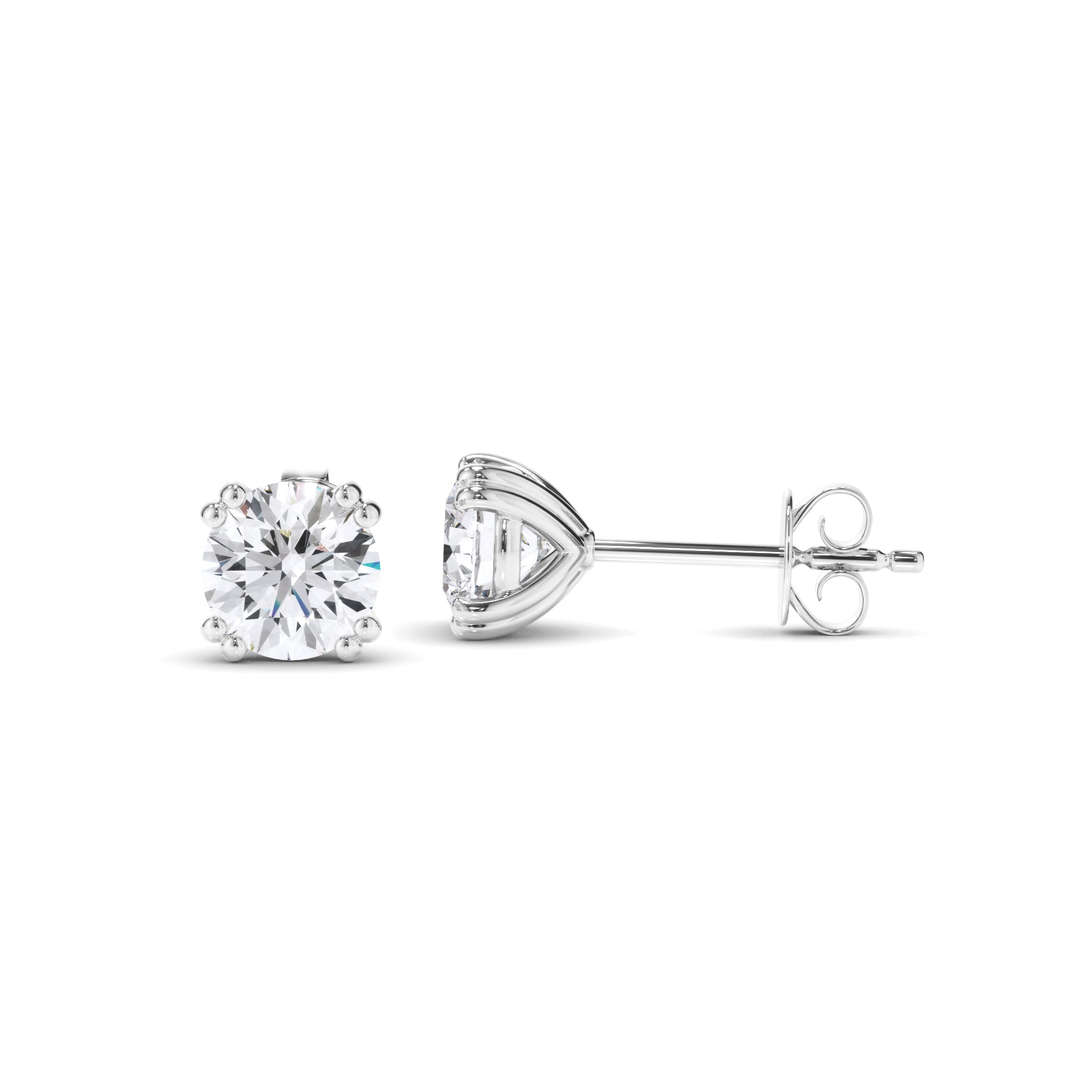 Round Brilliant Cut Diamond Stud Earrings